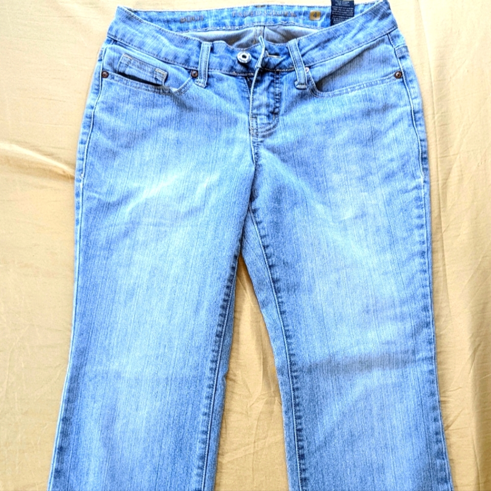 Women's Faded Glory Brand Boot Cut Blue Jeans Size 4P